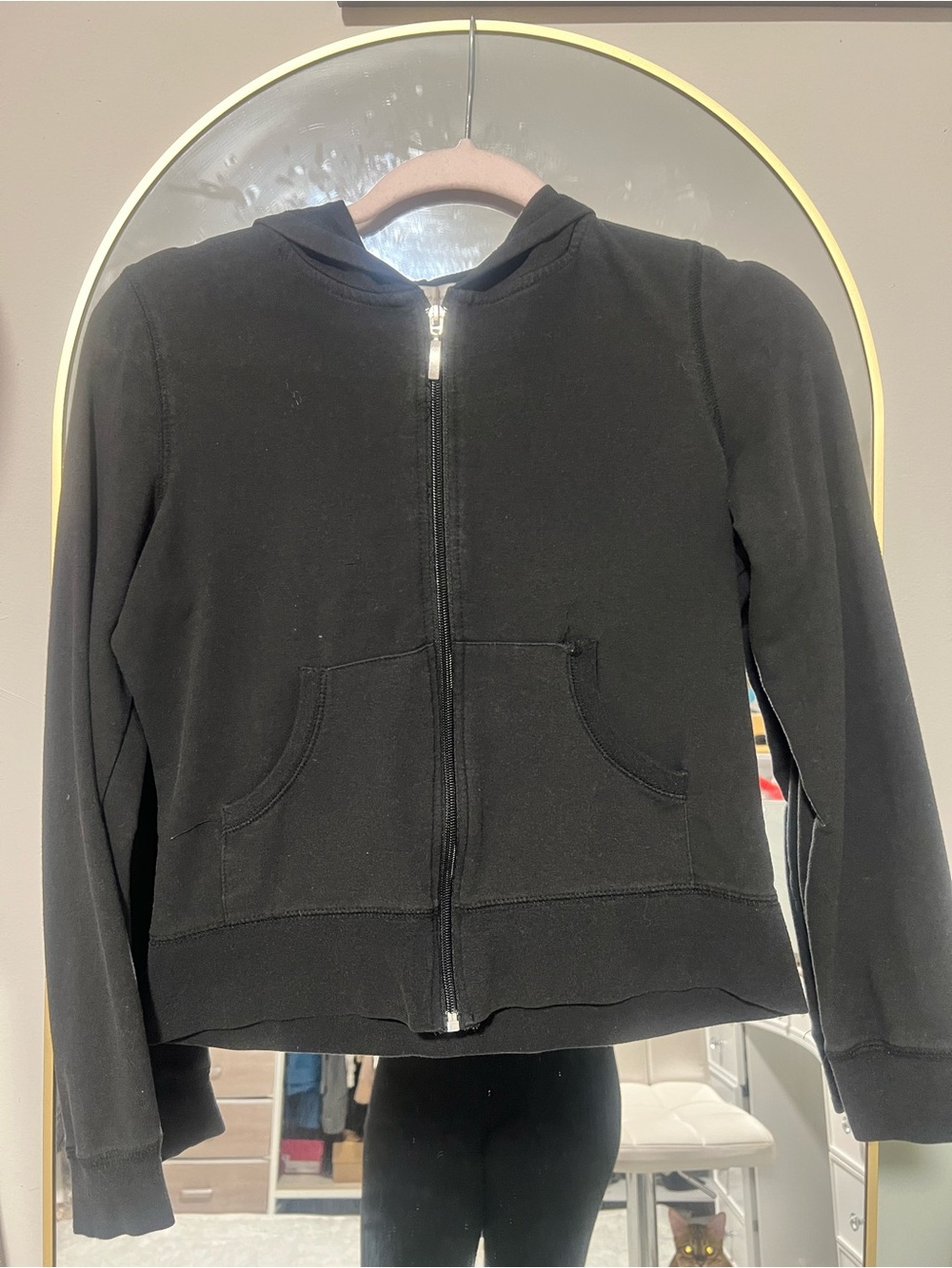 Ambiance Black Zip-Up Bomber Hoodie Jacket
